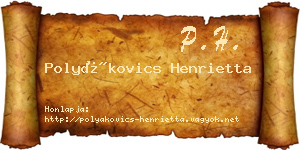 Polyákovics Henrietta névjegykártya