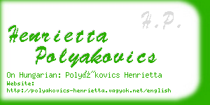henrietta polyakovics business card